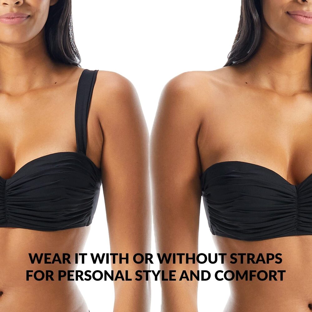 COCO REEF Charisma Underwire Pleated Bandeau Bikini Top Midnight Jungle 32-34C - Picture 3 of 4